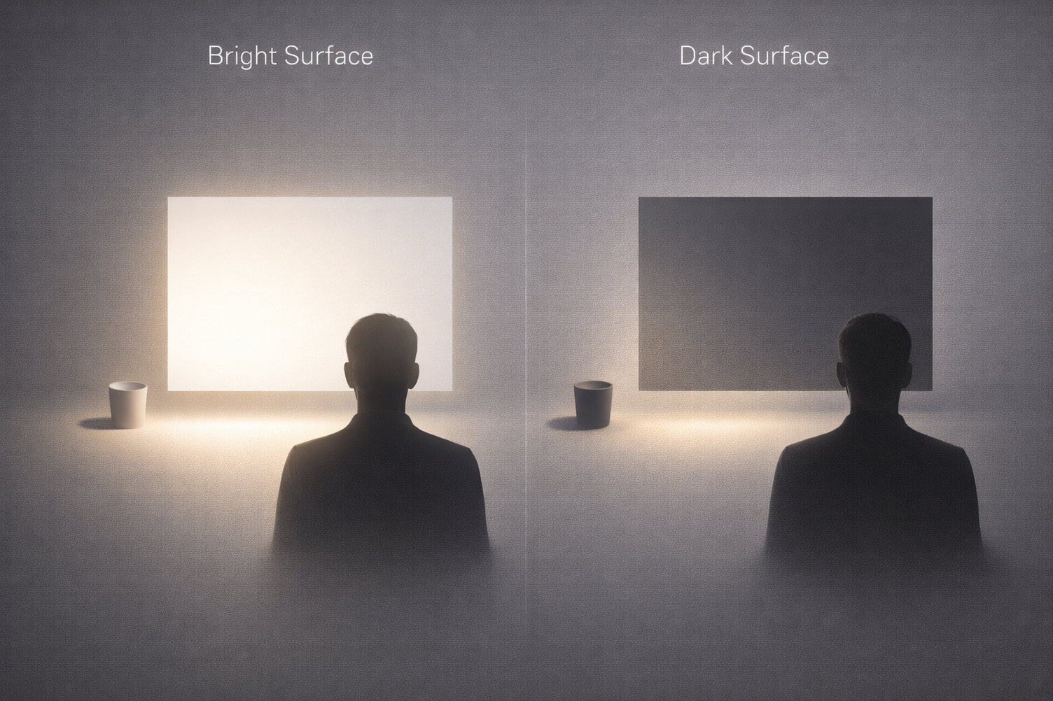 Unterschiedliche Helligkeitswahrnehmung bei gleicher Beleuchtung auf hellen und dunklen Flächen