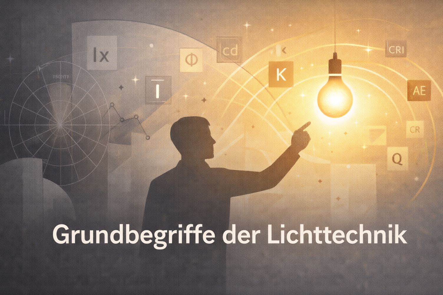 Architektonische Darstellung von Licht im Raum mit überlagernden Lichtkegeln und unterschiedlichen Lichtverteilungen