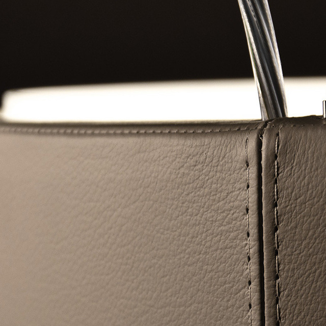 custom luminaire detail leather application on luminaire profile high-quality surface