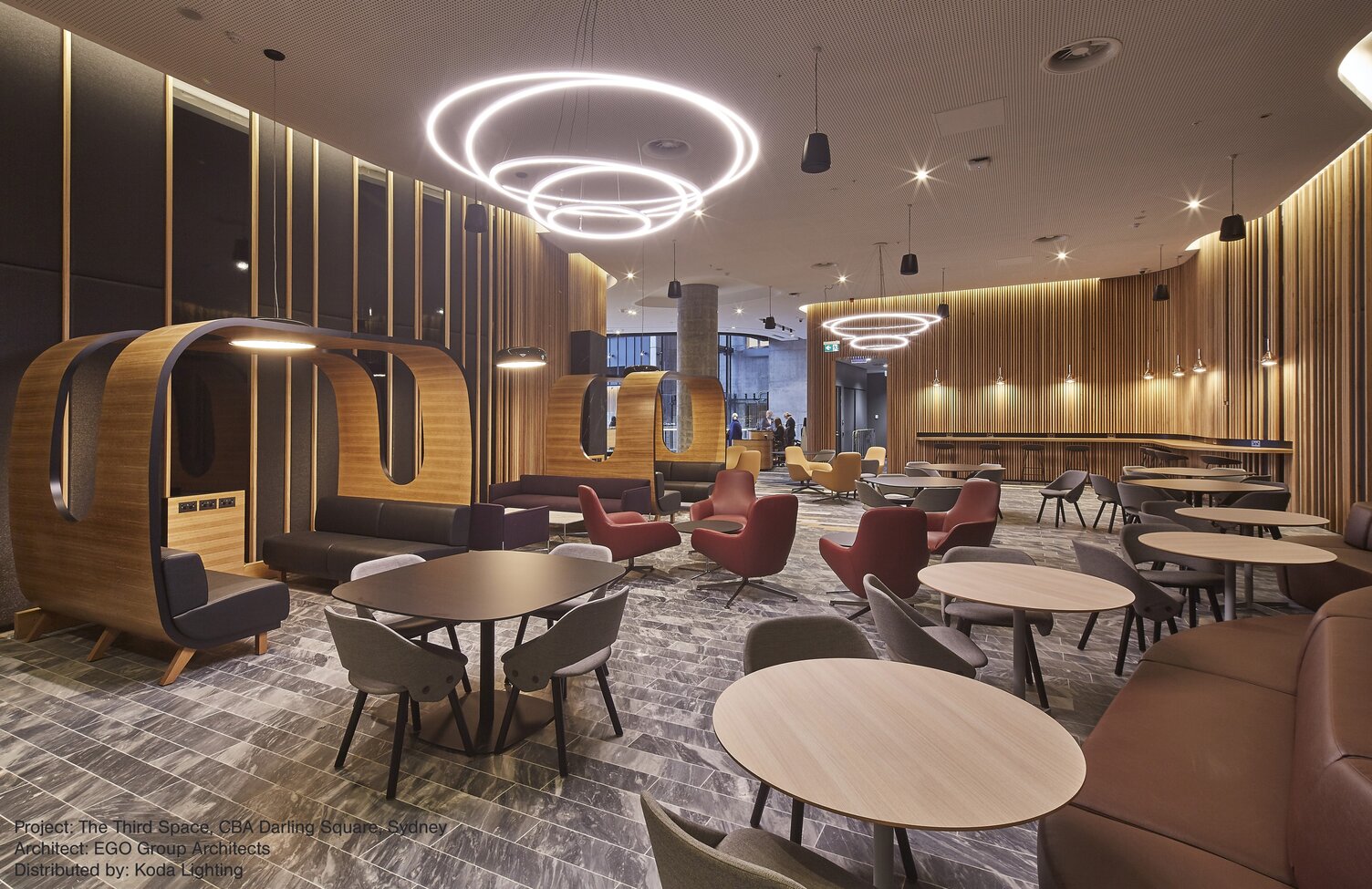 Ringleuchte TOCCATA in 3rd Space, CBA Darling Square, Sydney | © EGO Group Architects